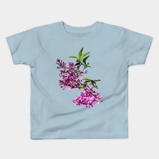 Pink Lilacs and Leaves Kids T-Shirt